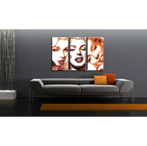 Ručne maľovaný POP Art obraz Marilyn Monroe 3 dielny  mon2 (POP ART obrazy)