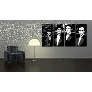 Ručne maľovaný POP Art obraz Corleone Family 4 dielny  cor (POP ART obrazy)